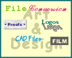 Art & Design: File Conversion, CAD Files, Proofs, Film, Logos